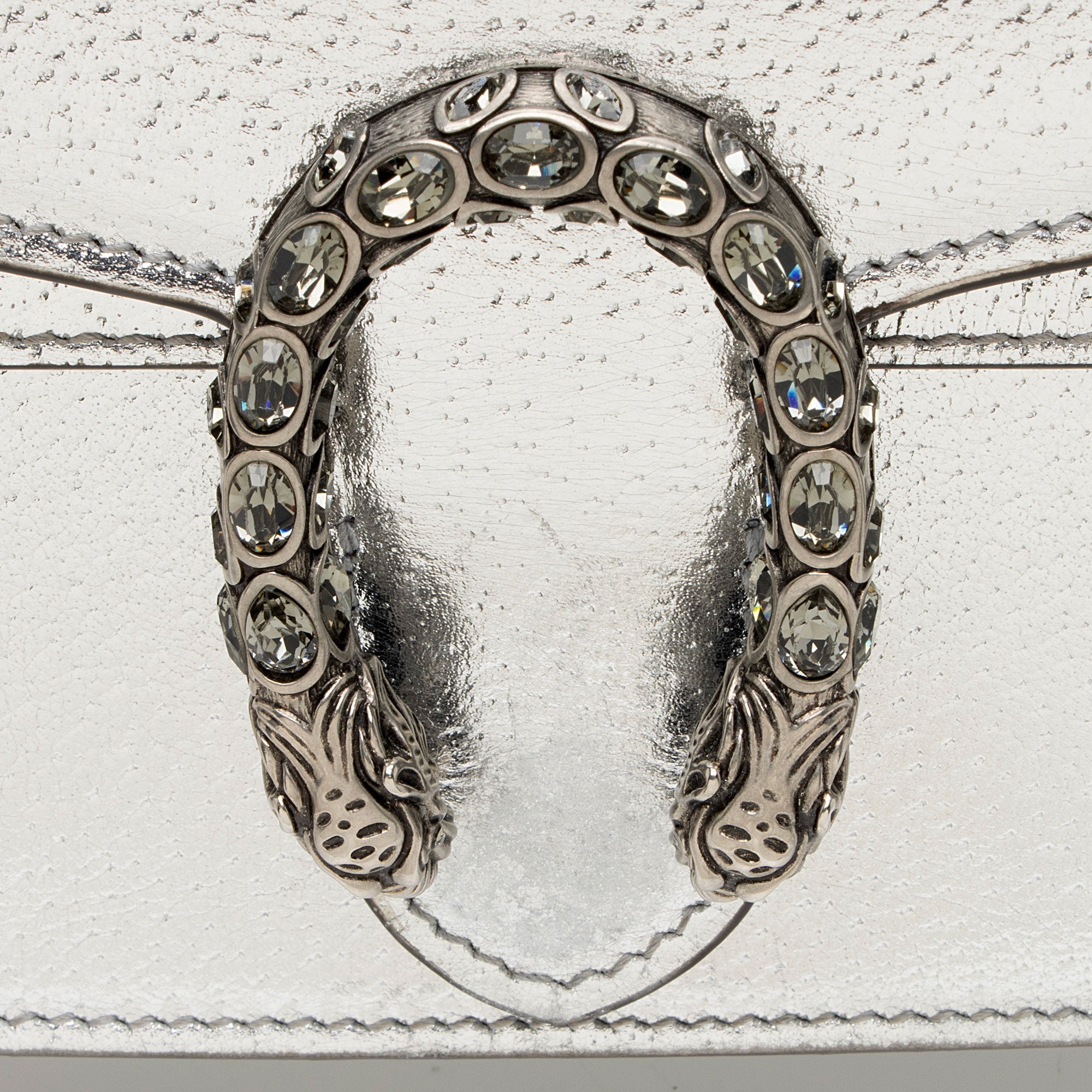Gucci Metallic Leather Crystal Dionysus Mini Shoulder Bag