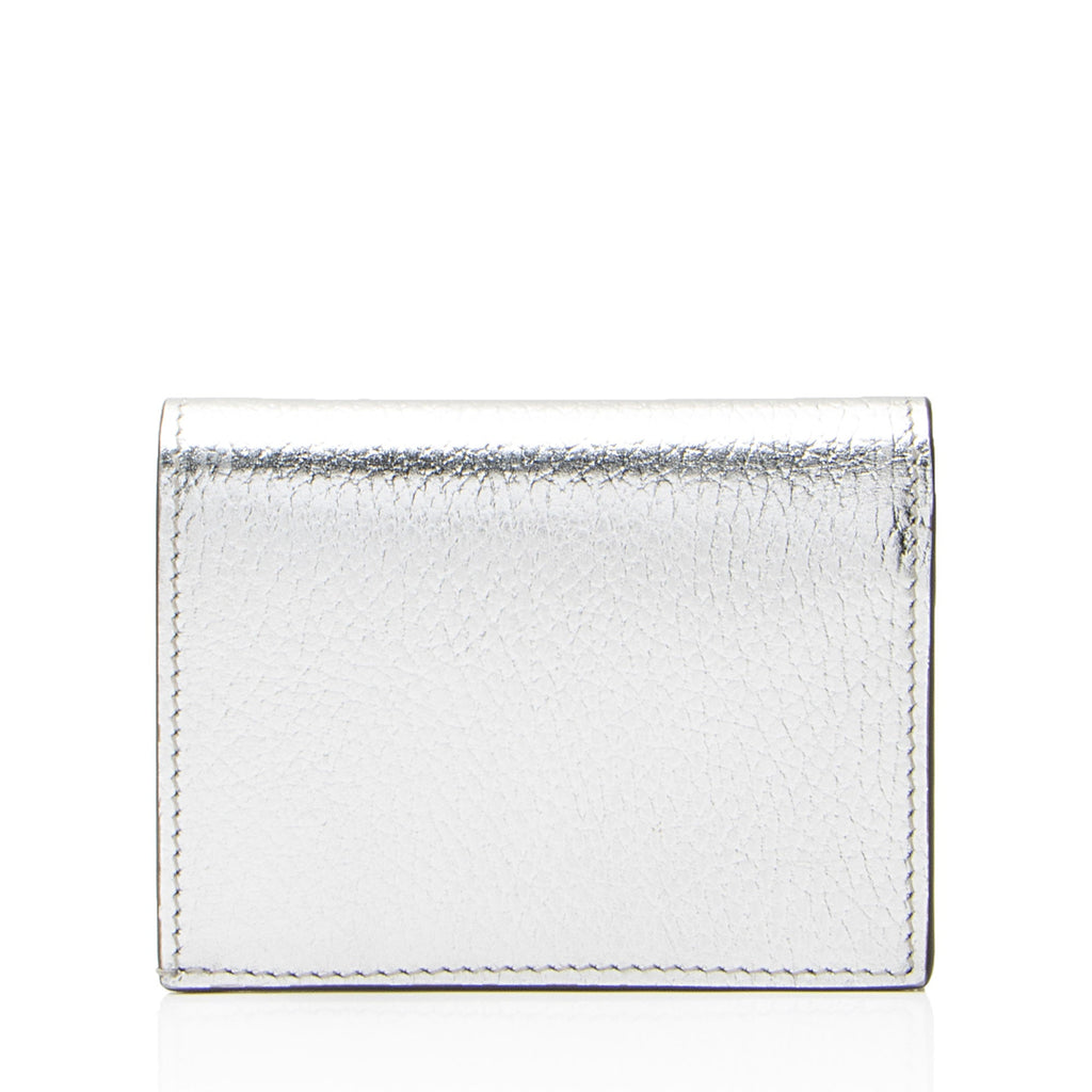 Gucci Metallic Leather GG Marmont Card Case