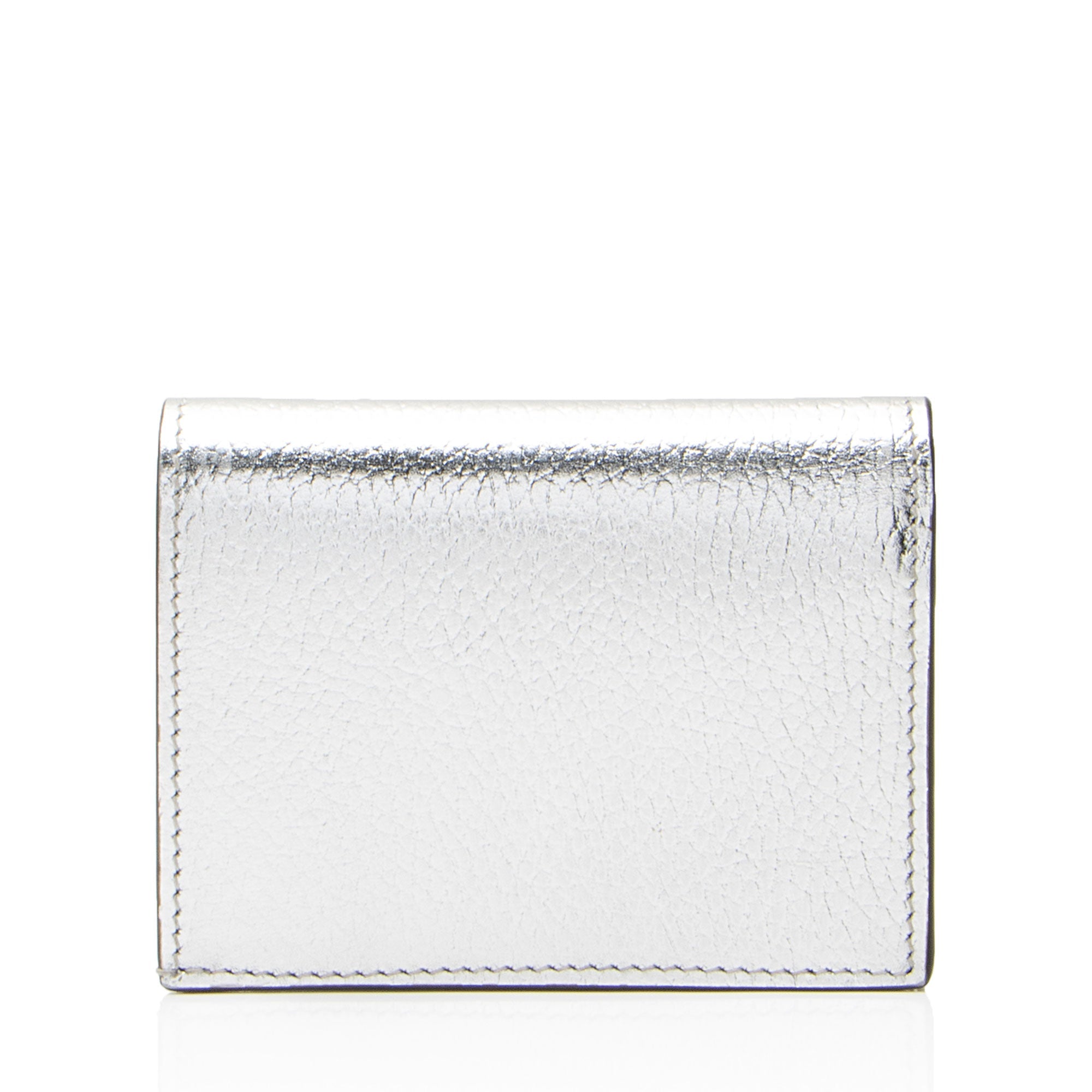 Gucci Metallic Leather GG Marmont Card Case
