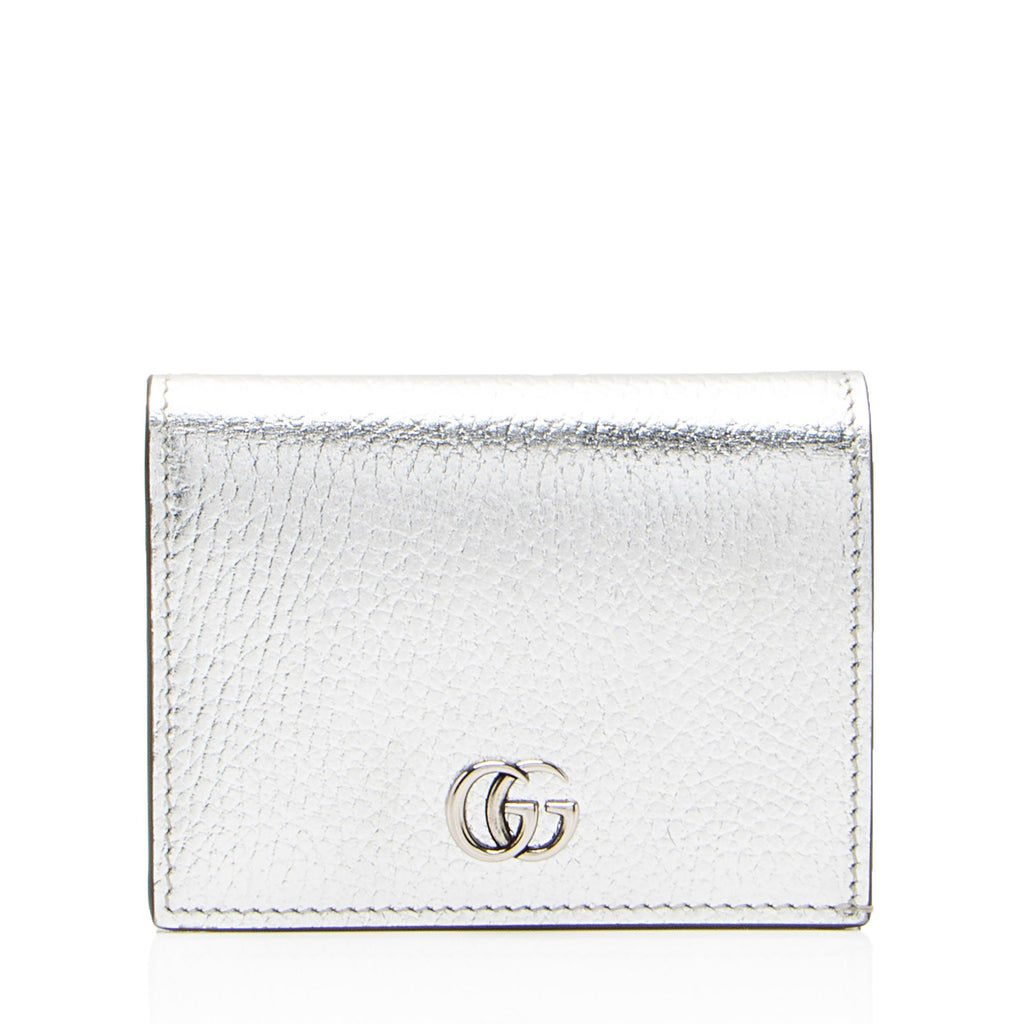 Gucci Metallic Leather GG Marmont Card Case
