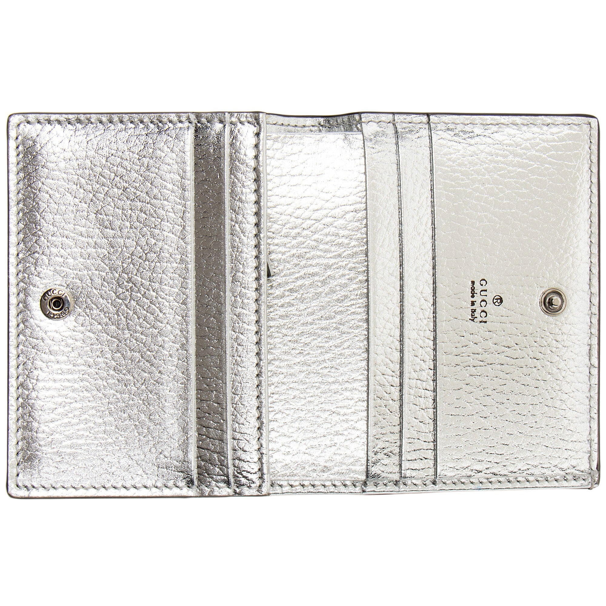 Gucci Metallic Leather GG Marmont Card Case