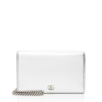 Gucci Metallic Leather GG Marmont Wallet on Chain (SHF-3rKwDE)