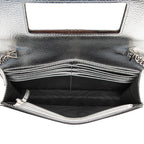 Gucci Metallic Leather GG Marmont Wallet on Chain (SHF-3rKwDE)