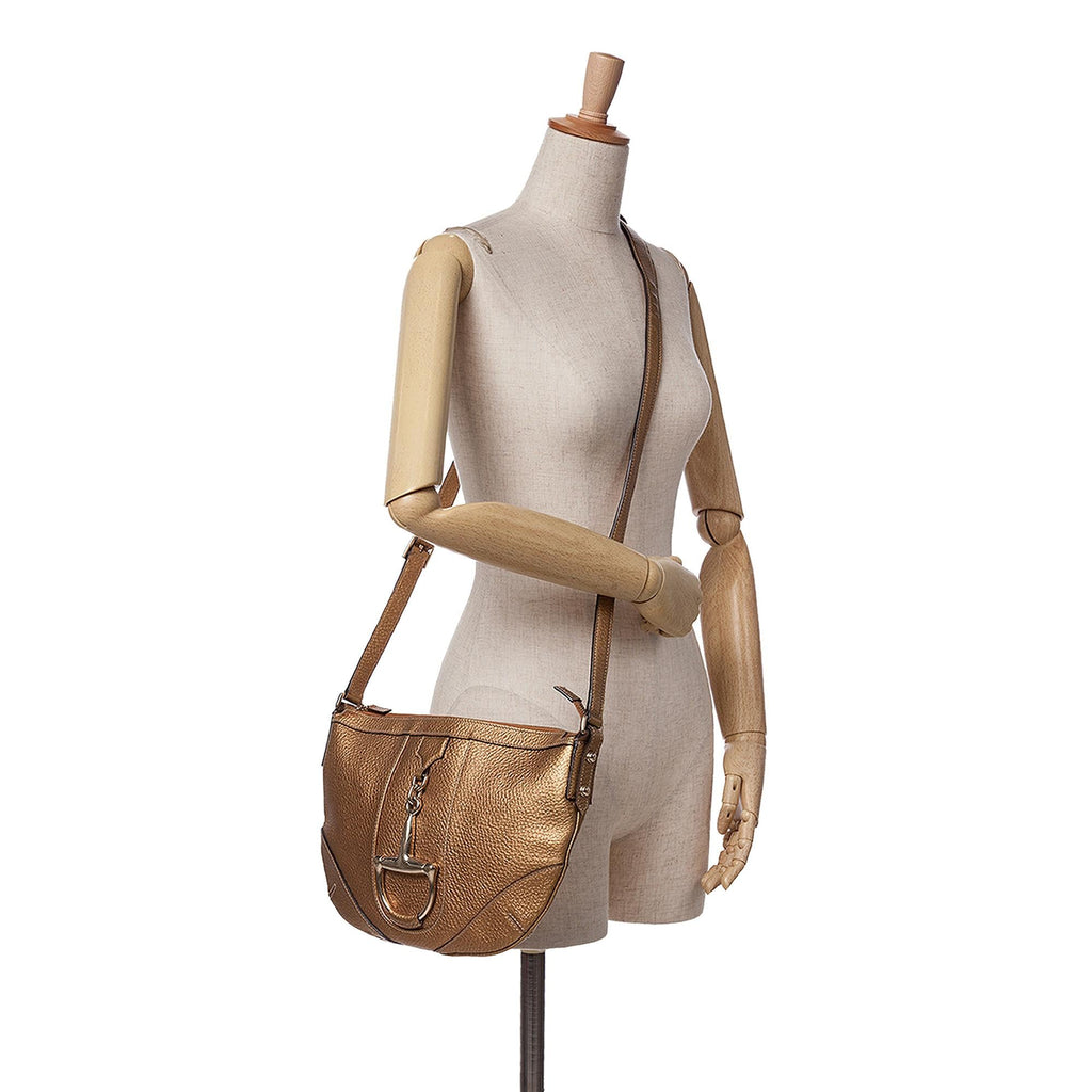 Gucci Metallic Leather Horsebit Crossbody