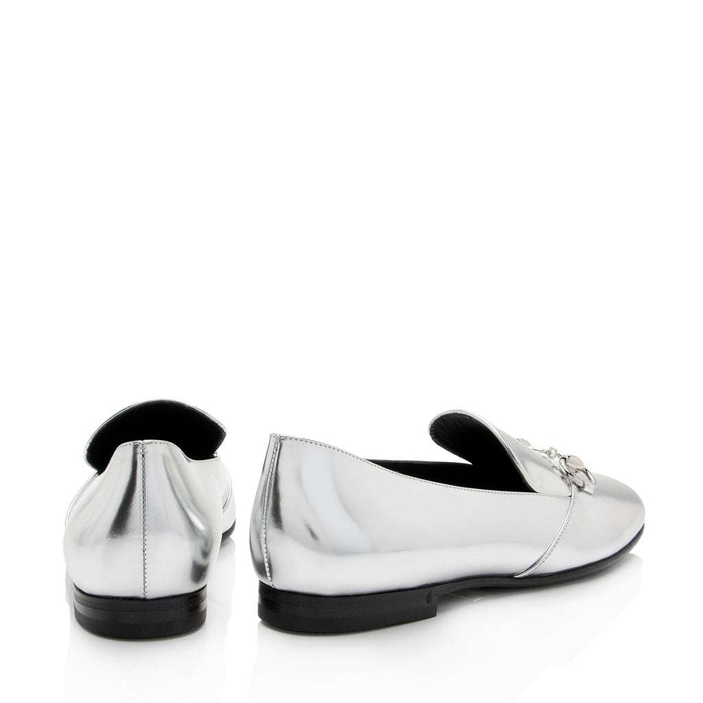 Gucci Metallic Leather Horsebit Loafers - Size 8 / 38 (SHF-N5mNFz)