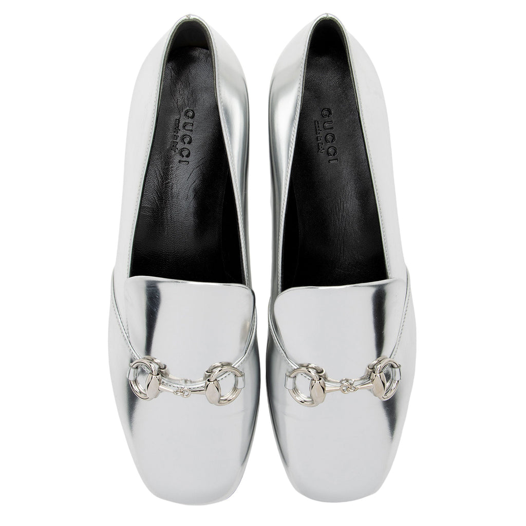 Gucci Metallic Leather Horsebit Loafers - Size 8 / 38 (SHF-N5mNFz)