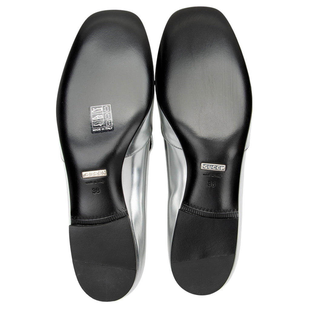 Gucci Metallic Leather Horsebit Loafers - Size 8 / 38 (SHF-N5mNFz)