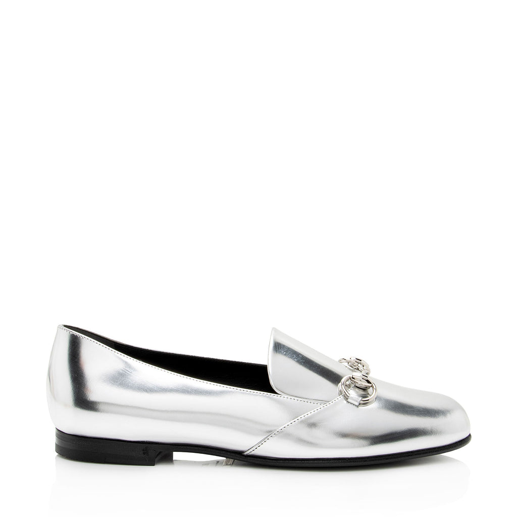 Gucci Metallic Leather Horsebit Loafers - Size 8 / 38 (SHF-N5mNFz)