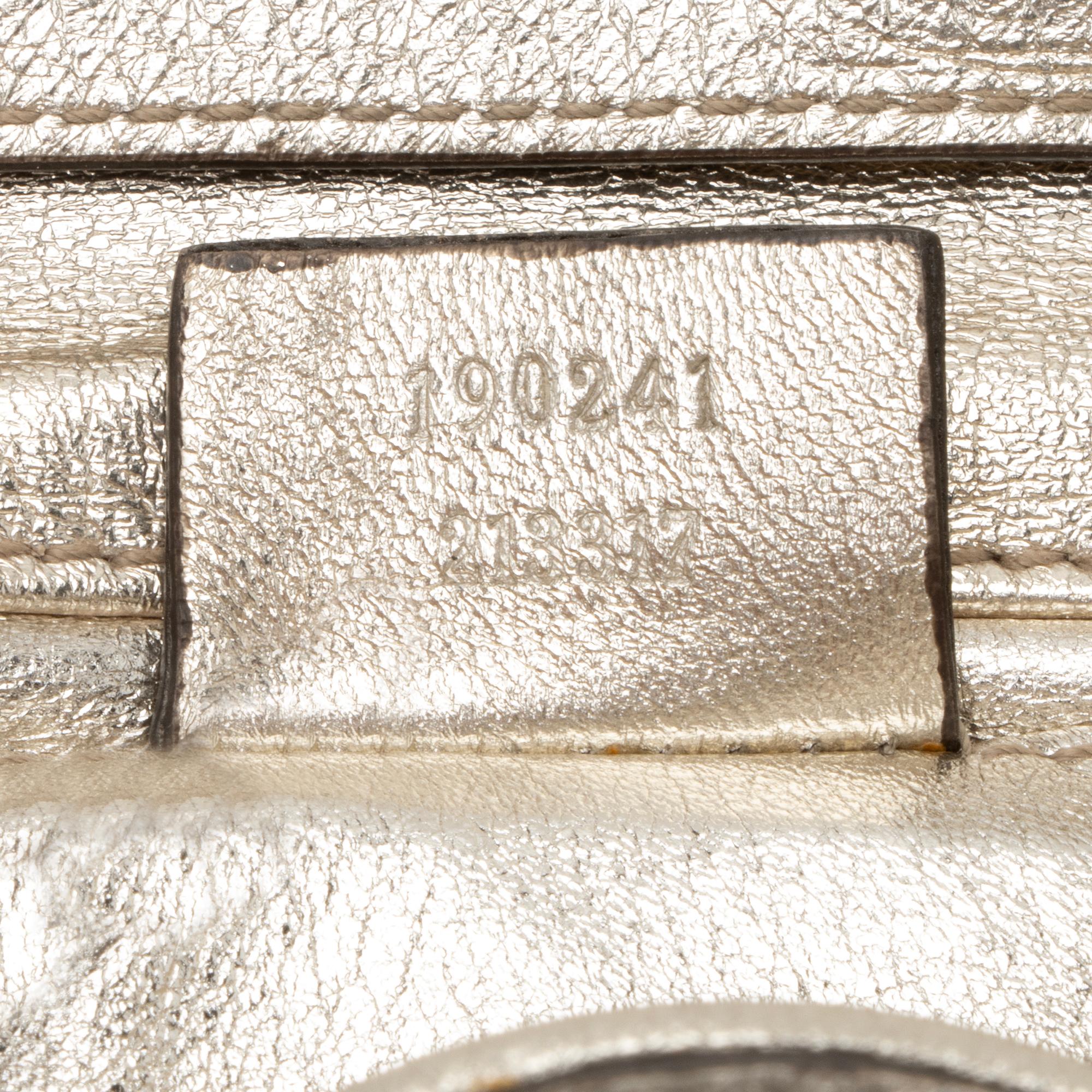 Gucci Metallic Leather Papillon Hysteria Clutch (SHF-23493)