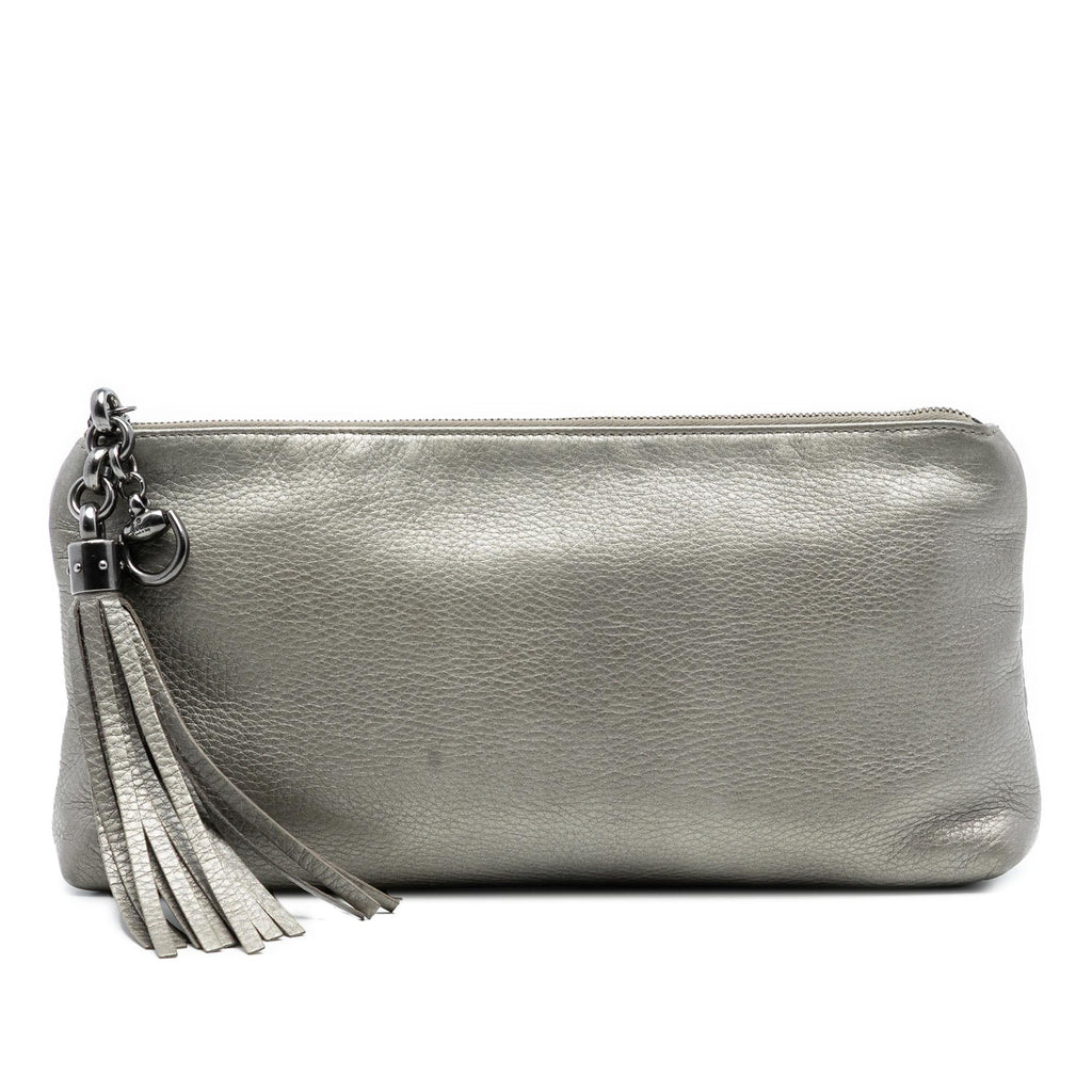 Gucci Metallic Leather Sienna Tassel Clutch