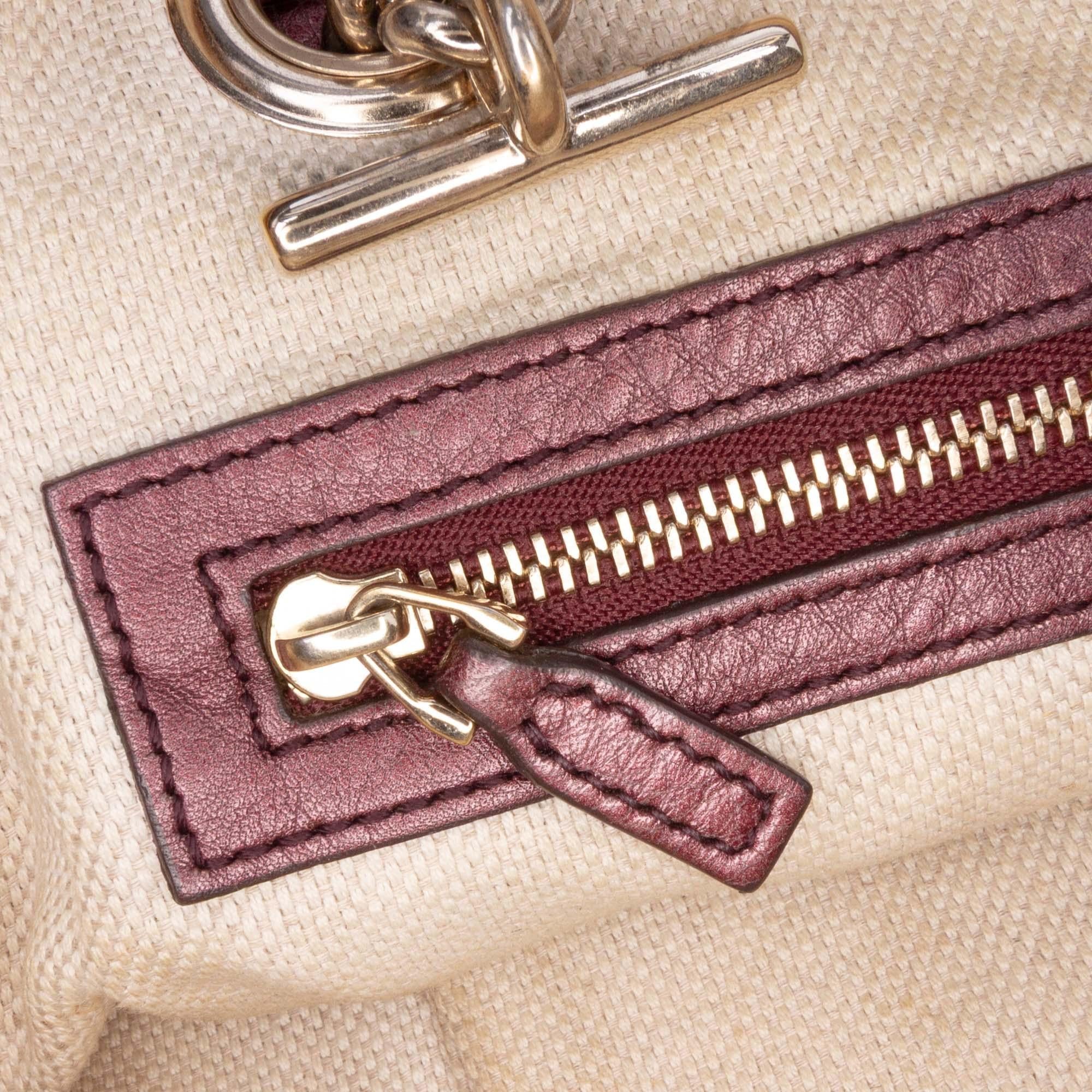 Gucci Metallic Leather Soho Chain Zip Shoulder Bag