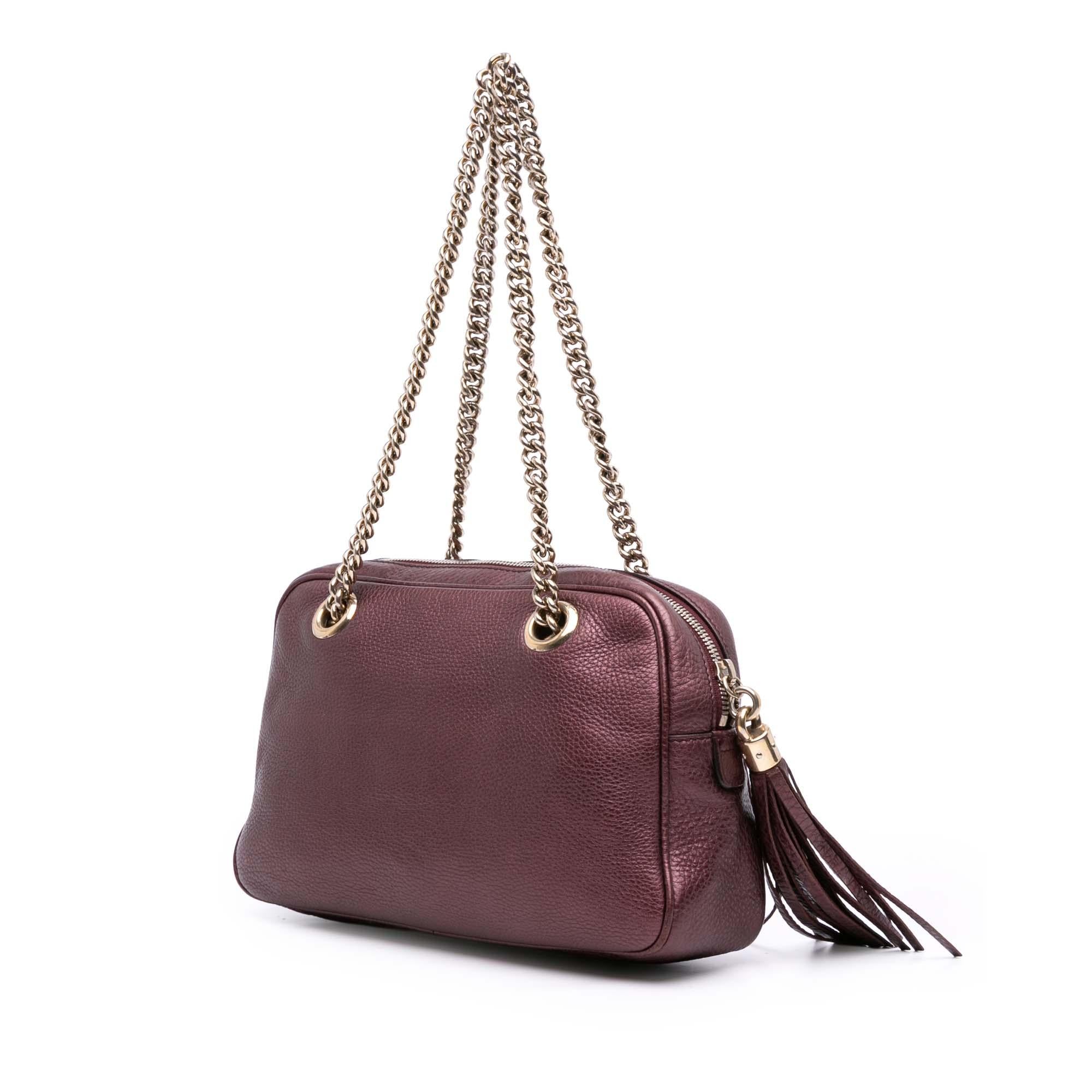 Gucci Metallic Leather Soho Chain Zip Shoulder Bag