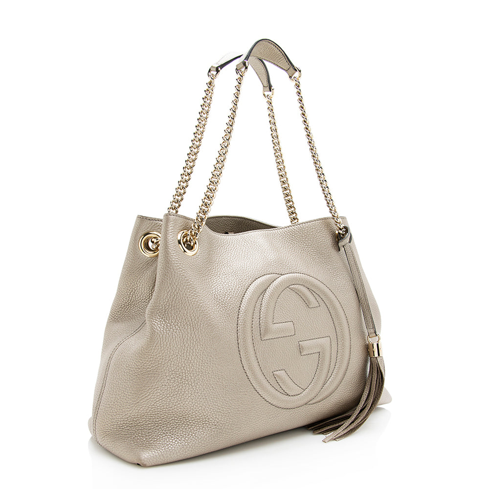 Gucci Metallic Leather Soho Medium Shoulder Bag (SHF-19349)