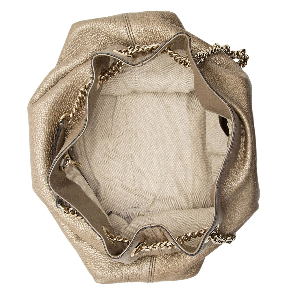 Gucci Metallic Leather Soho Medium Shoulder Bag