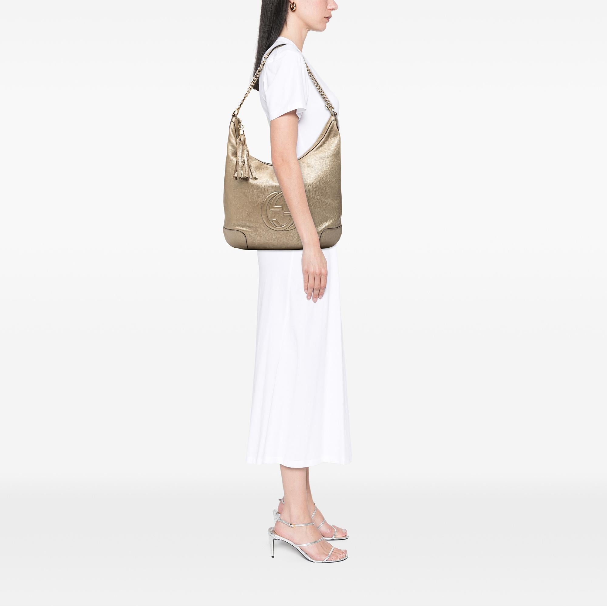 Gucci Metallic Leather Soho Shoulder Bag