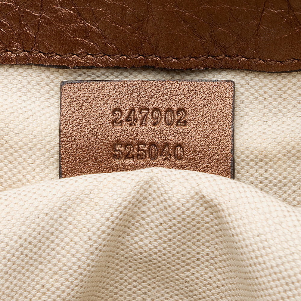 Gucci Metallic Leather Sukey Satchel (SHF-21788)