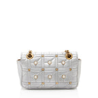 Gucci Metallic Matelasse Leather Pearl GG Marmont Mini Flap Bag - FINAL SALE (SHF-ZNLBGf)
