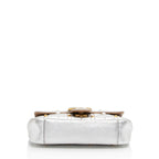 Gucci Metallic Matelasse Leather Pearl GG Marmont Mini Flap Bag (SHF-PMv358)