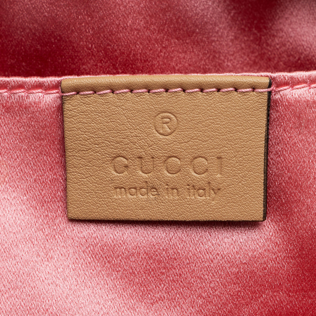 Gucci Metallic Matelasse Leather Pearl GG Marmont Small Camera Bag