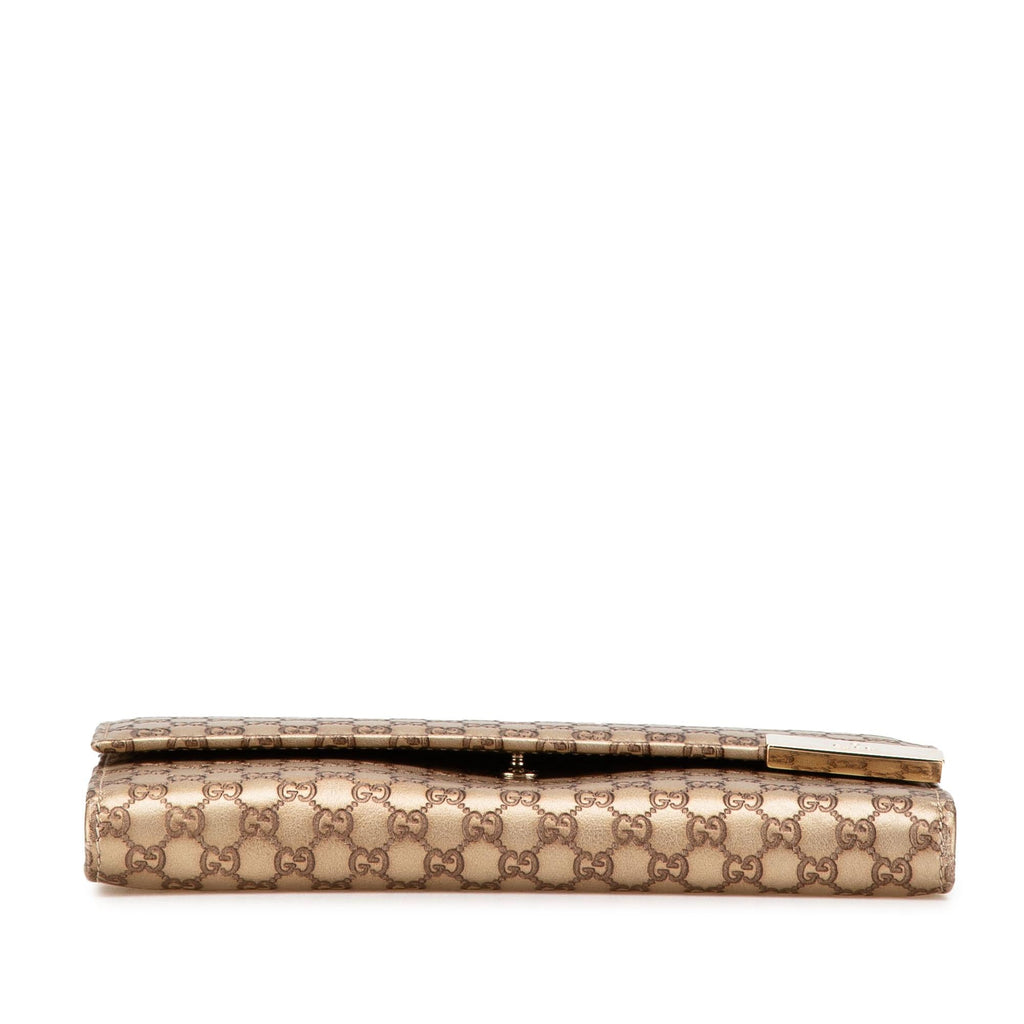 Gucci Metallic Microguccissima Dice Continental Wallet