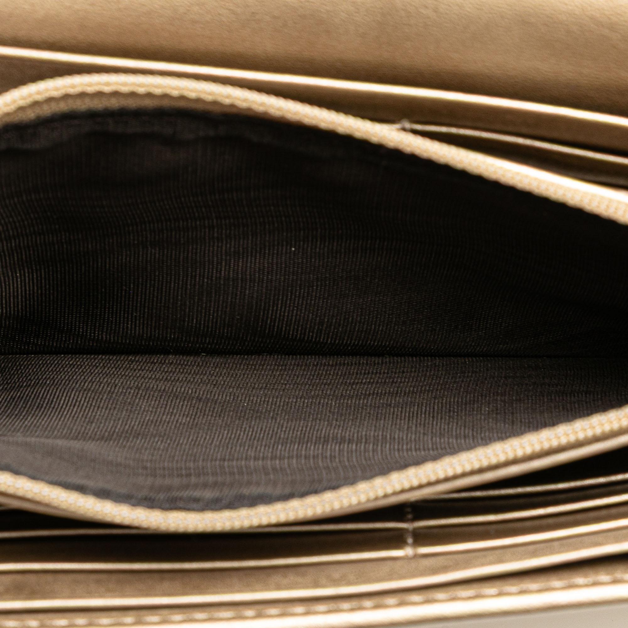 Gucci Metallic Microguccissima Dice Continental Wallet