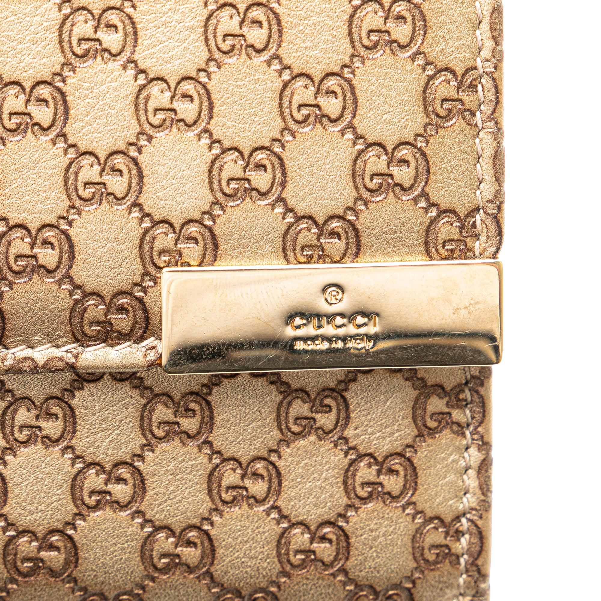 Gucci Metallic Microguccissima Dice Continental Wallet