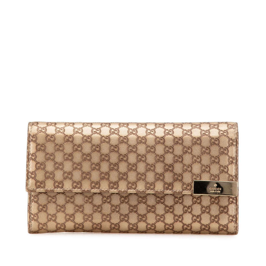 Gucci Metallic Microguccissima Dice Continental Wallet