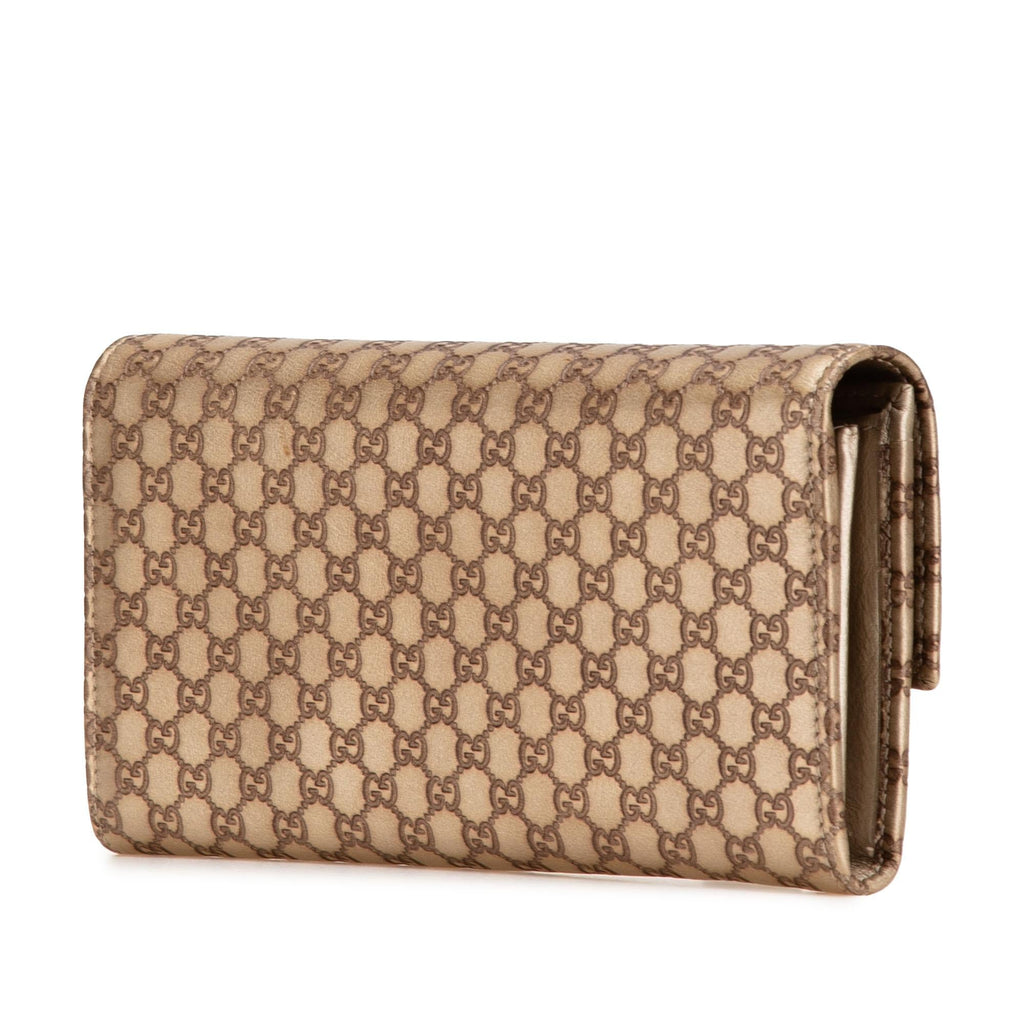 Gucci Metallic Microguccissima Dice Continental Wallet