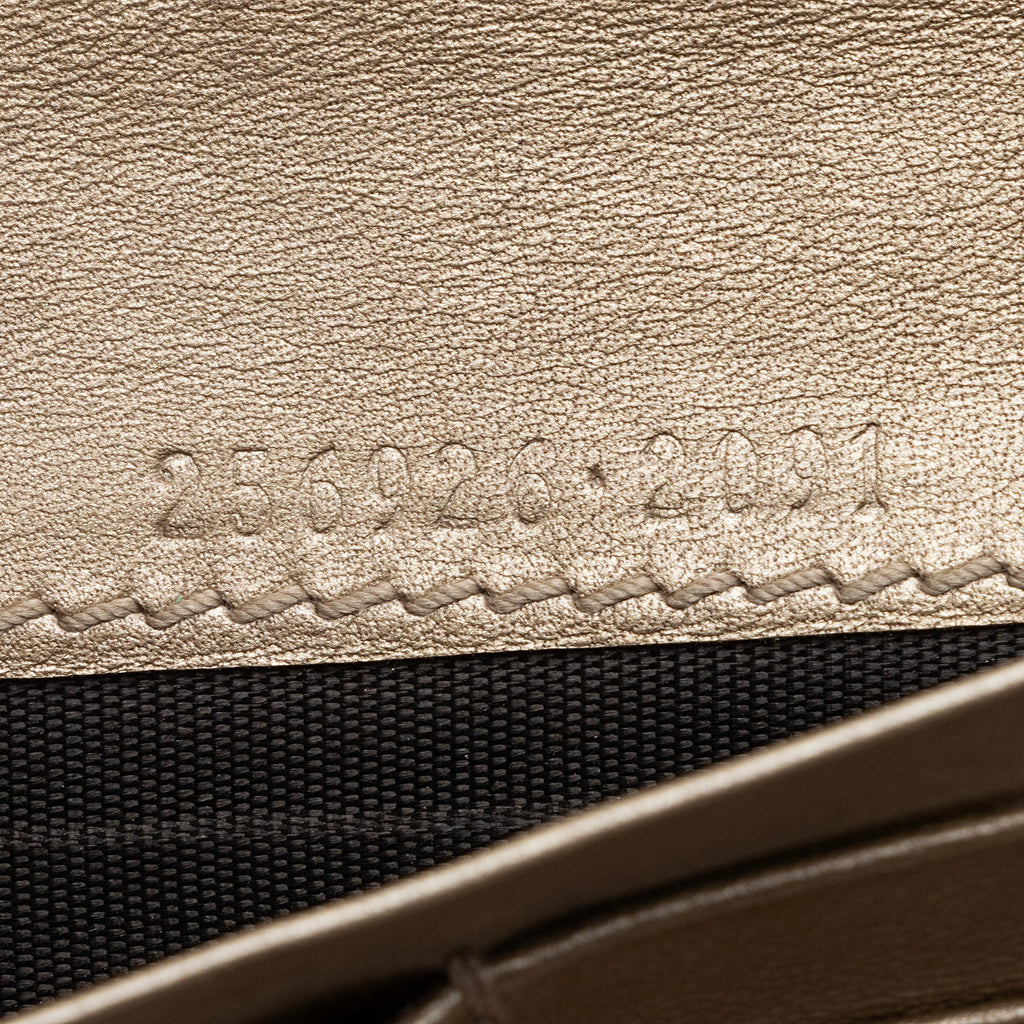 Gucci Metallic Microguccissima Interlocking G Continental Tri-Fold Wallet (SHF-22685)