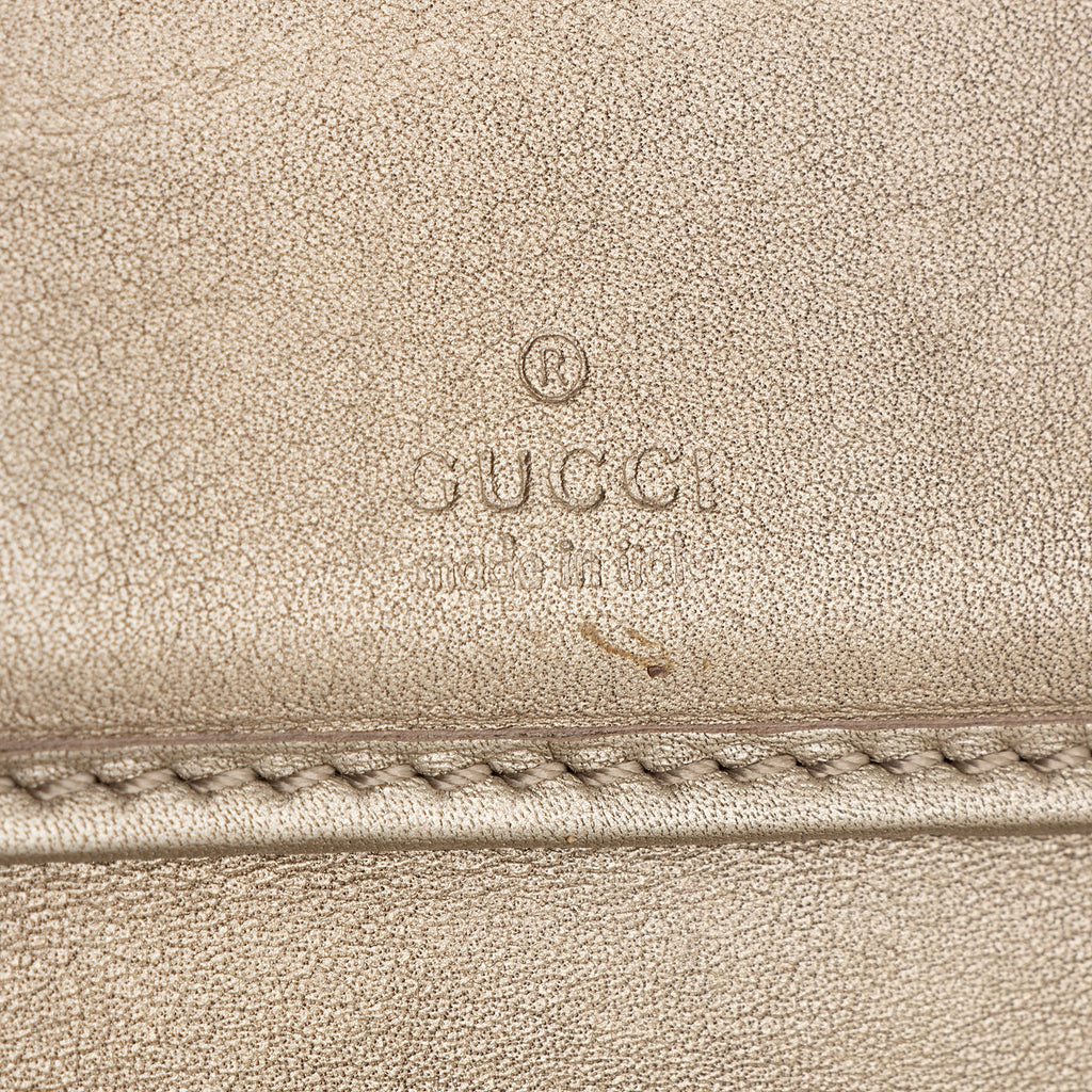 Gucci Metallic Microguccissima Interlocking G Continental Tri-Fold Wallet (SHF-22685)