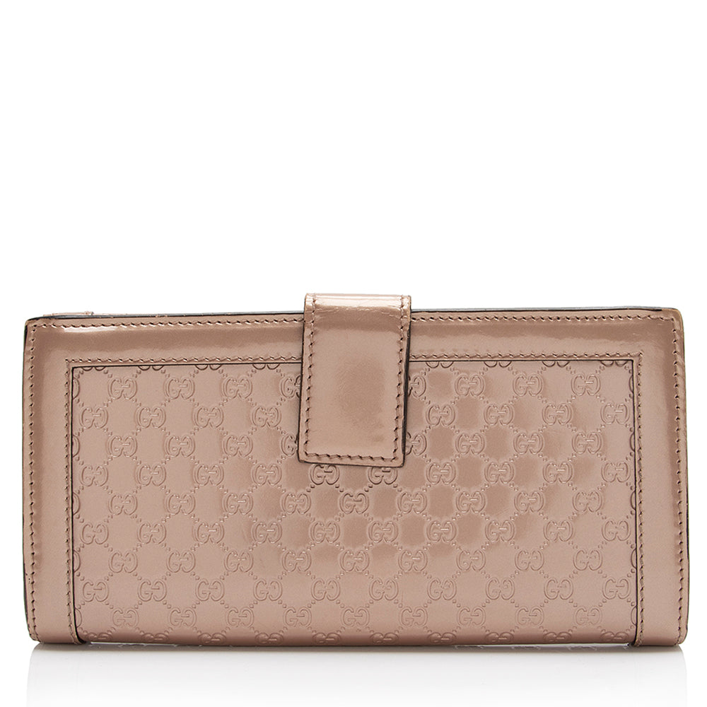 Gucci Metallic Microguccissima Script Continental Wallet (SHF-23020)