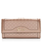 Gucci Metallic Microguccissima Script Continental Wallet (SHF-23020)