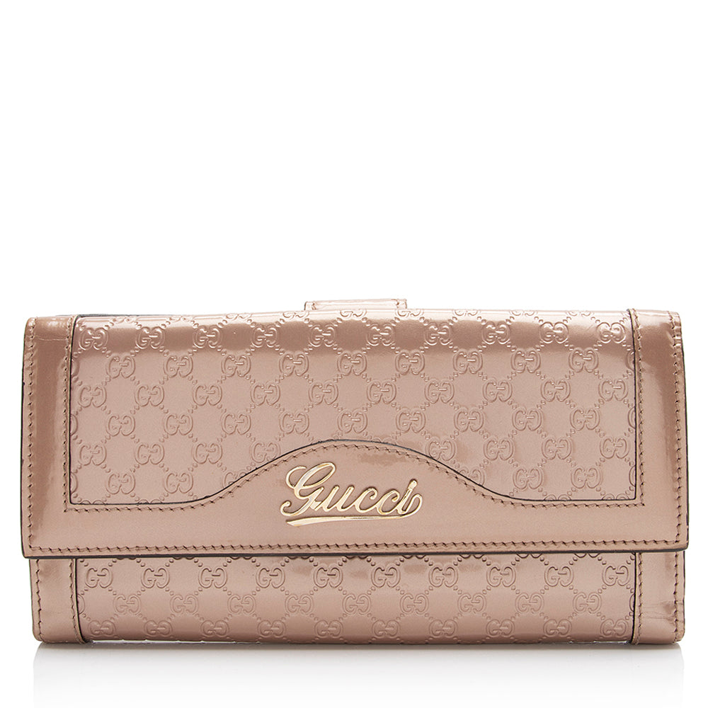 Gucci Metallic Microguccissima Script Continental Wallet (SHF-23020)
