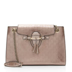 Gucci Metallic Patent Guccissima Leather Emily Large Shoulder Bag (SHF-v4gshd)