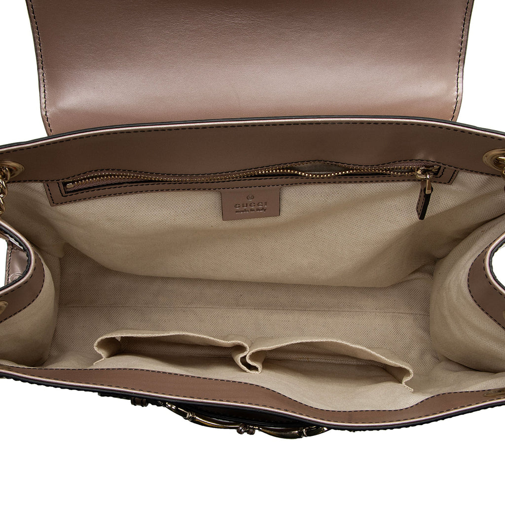 Gucci Metallic Patent Guccissima Leather Emily Large Shoulder Bag (SHF-v4gshd)
