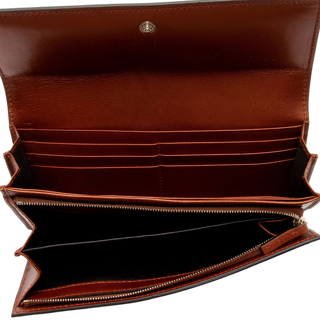 Gucci Metallic Patent Guccissima Leather Heart Logo Wallet (SHF-jwQhWg)
