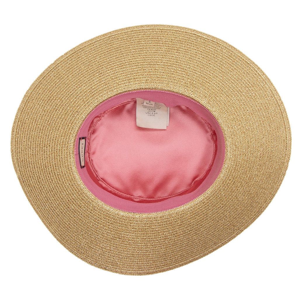 Gucci Metallic Woven Lame Bee Papier Hat - Size S (SHF-r9ceUx)