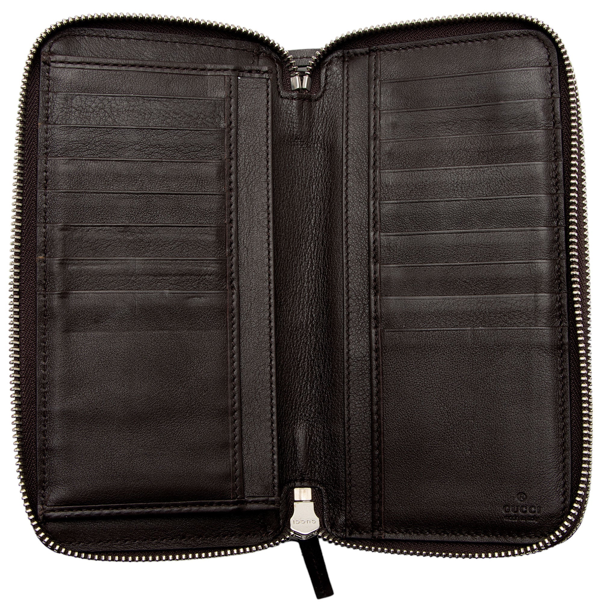Gucci Microguccissima Leather Double Zip Around Large Organizer Wallet (SHF-EIQfg7)