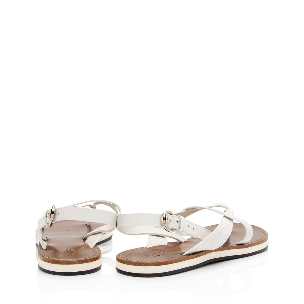 Gucci Microguccissima Leather Gladiator Sandals - Size 11 / 41 (SHF-eghKbe)