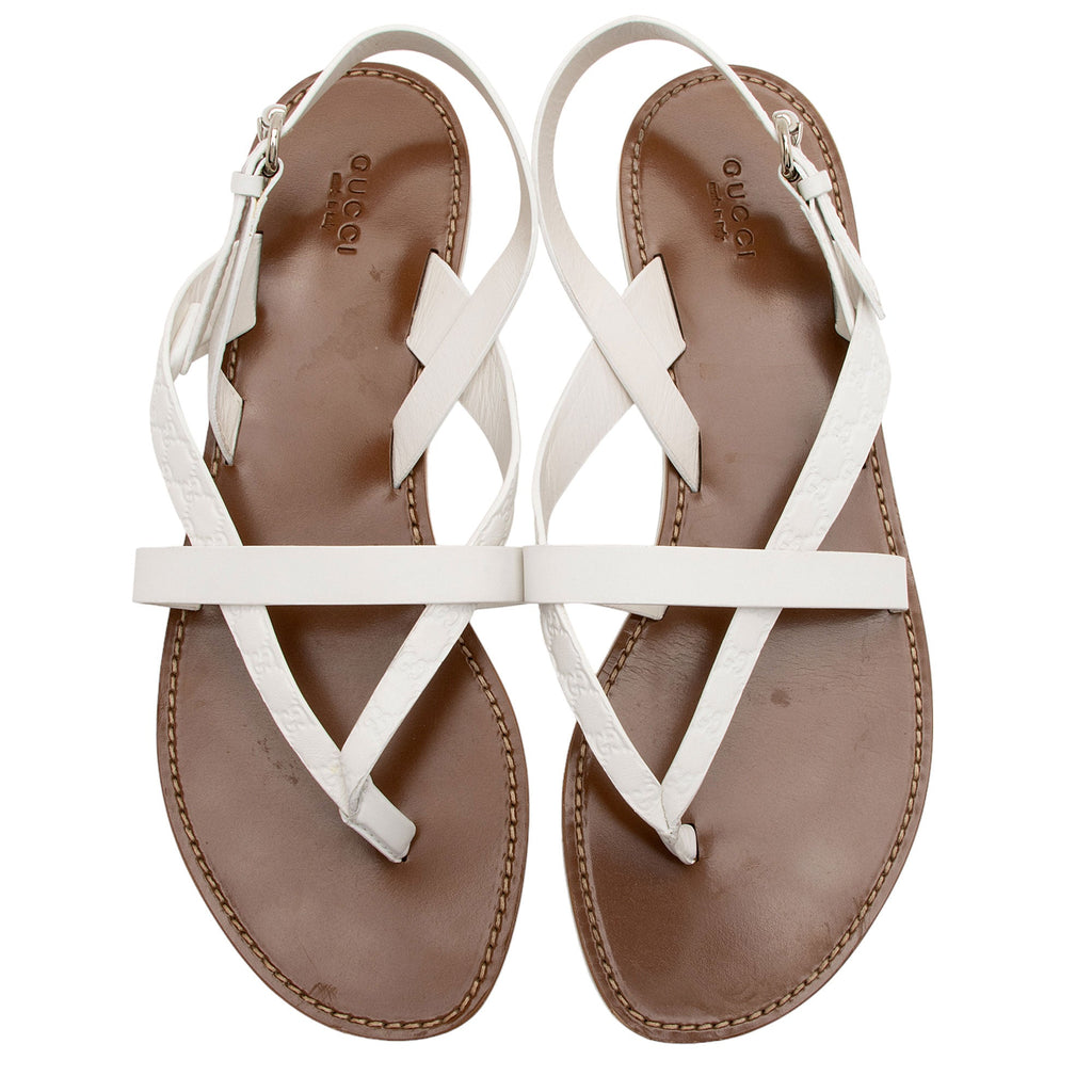 Gucci Microguccissima Leather Gladiator Sandals - Size 11 / 41 (SHF-eghKbe)