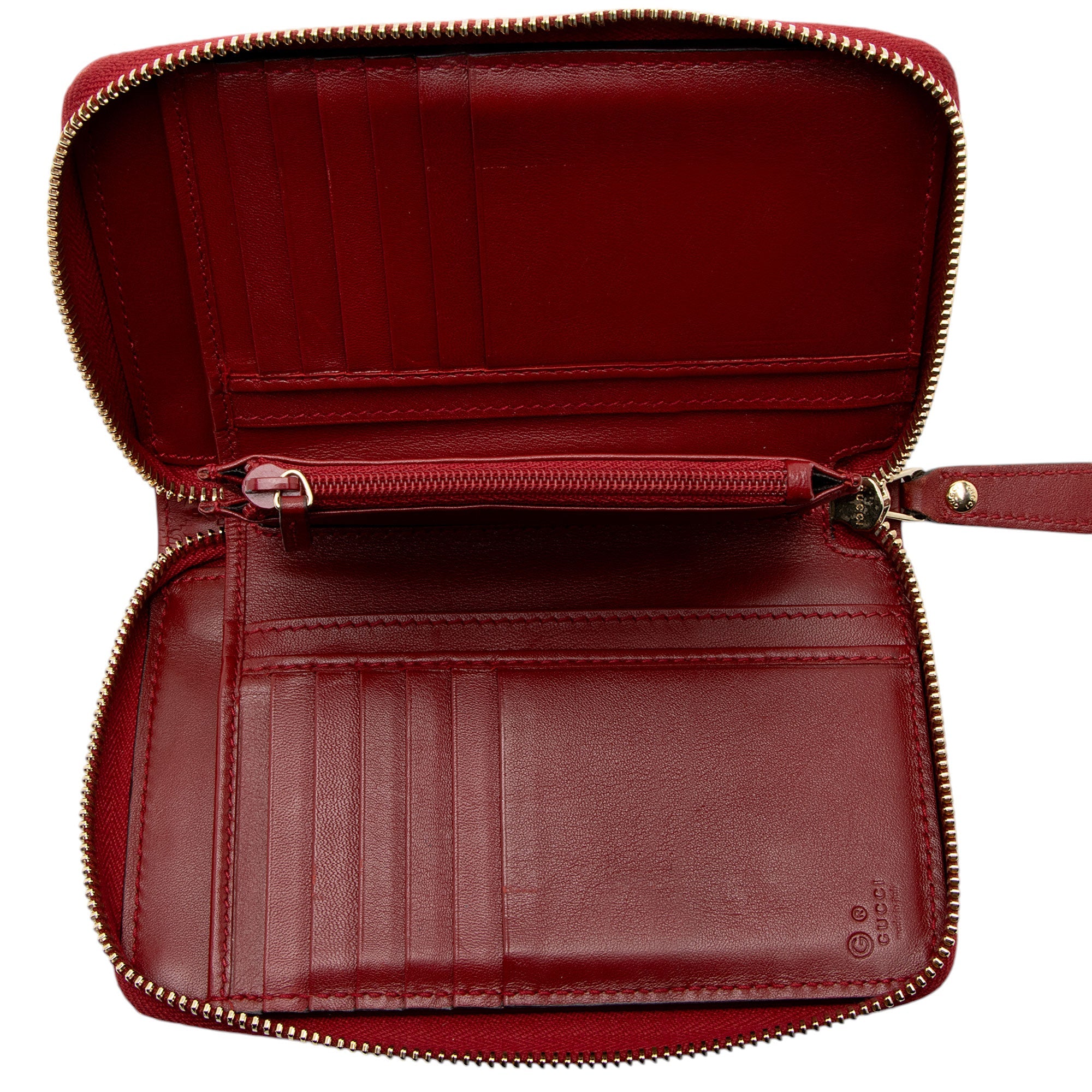 Gucci Microguccissima Leather Zip Around Compact Wallet