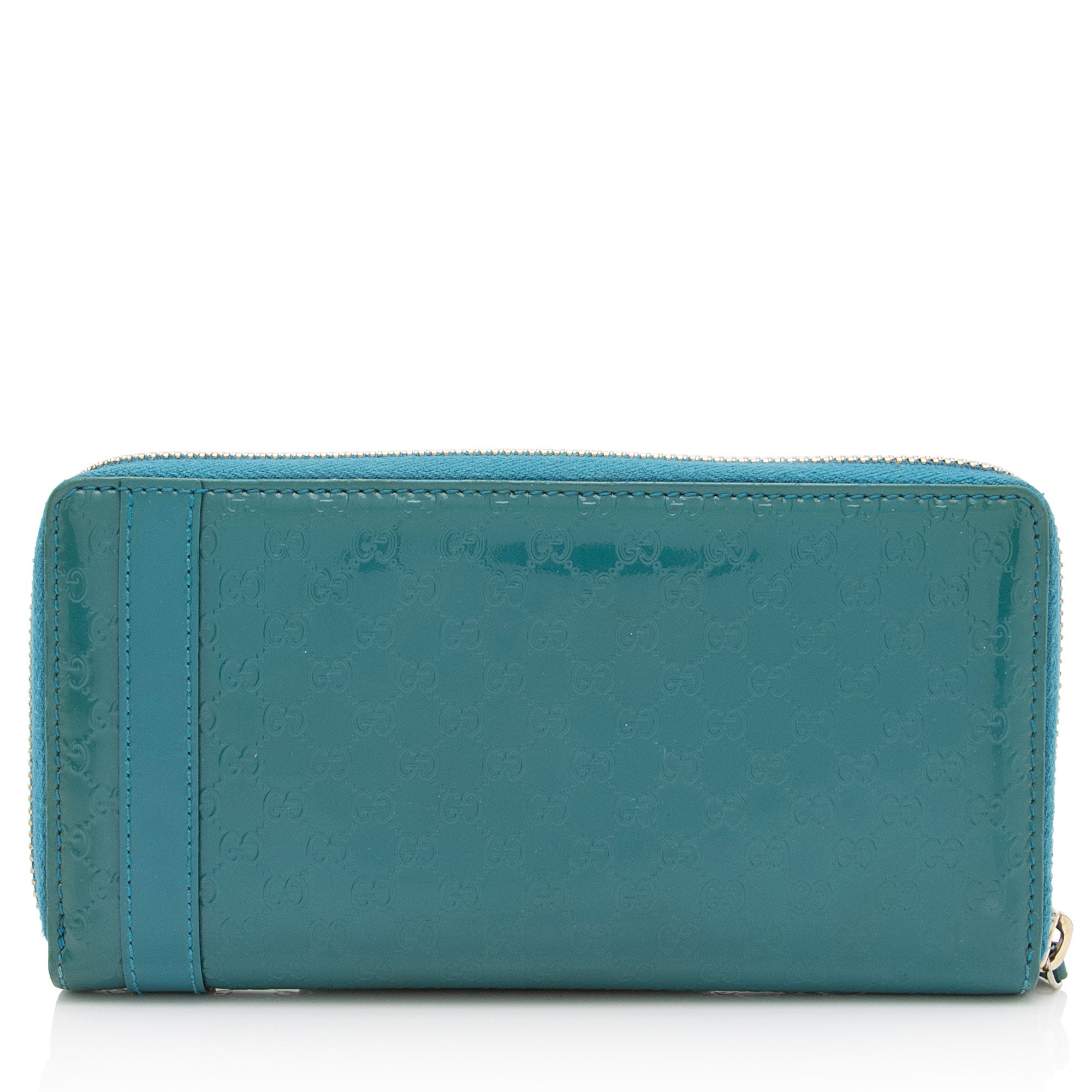 Gucci Patent Microguccissima Leather Nice Zip Around Wallet (SHF-as5XBr)