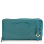 Gucci Patent Microguccissima Leather Nice Zip Around Wallet (SHF-as5XBr)