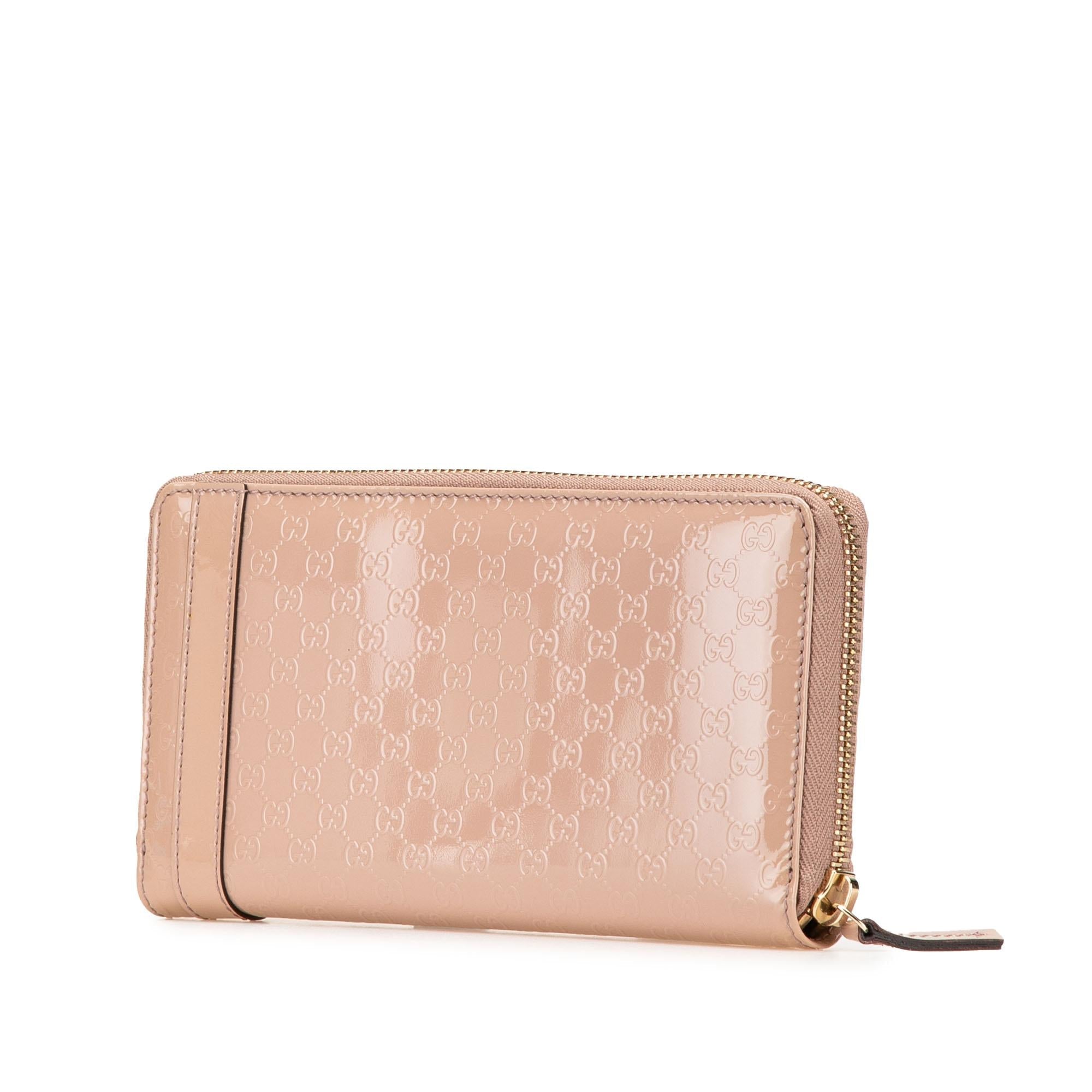 Gucci Microguccissima Patent Leather Nice Zip Around Wallet