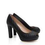 Gucci Microguccissima Peep Toe Pumps - Size 7.5 / 37.5 (SHF-CQZLdG)