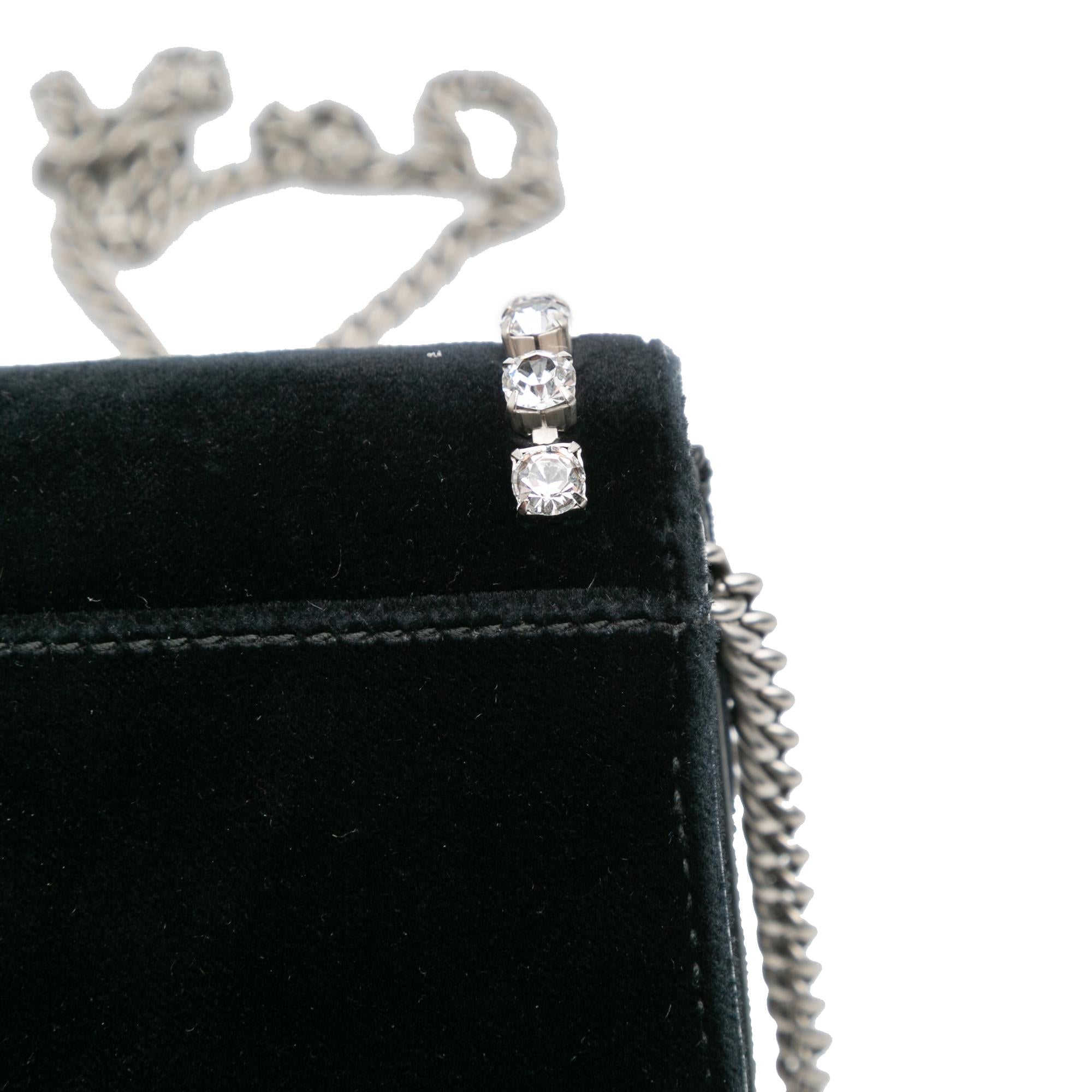 Gucci Mini Crystal Embellished Velvet Dionysus Crossbody