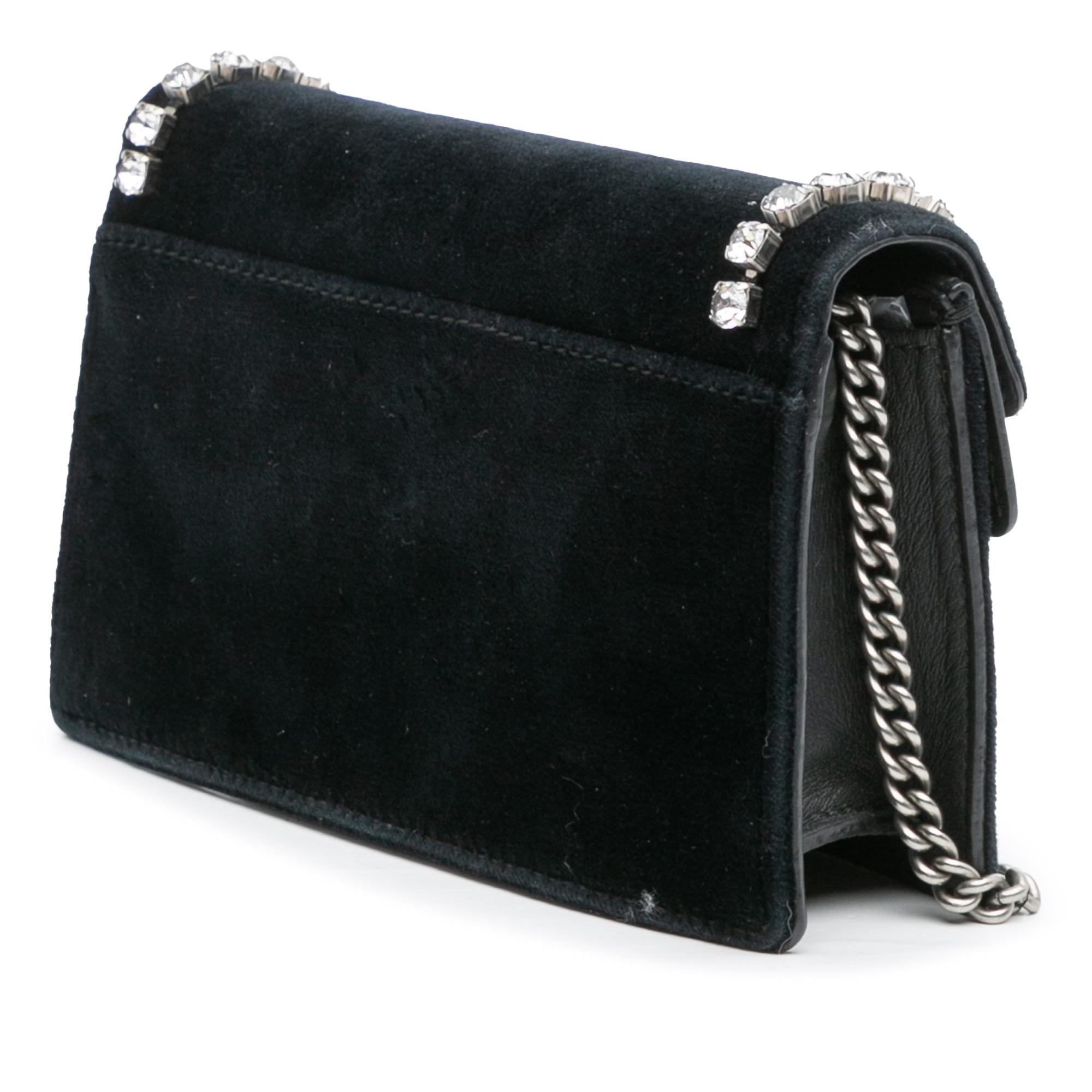 Gucci Mini Crystal Embellished Velvet Dionysus Crossbody
