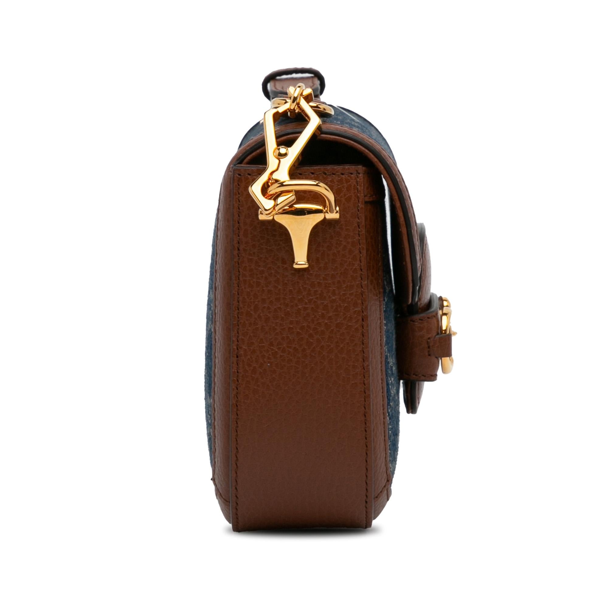 Gucci Mini GG Denim Horsebit 1955 Satchel (SHG-7wIpkG)