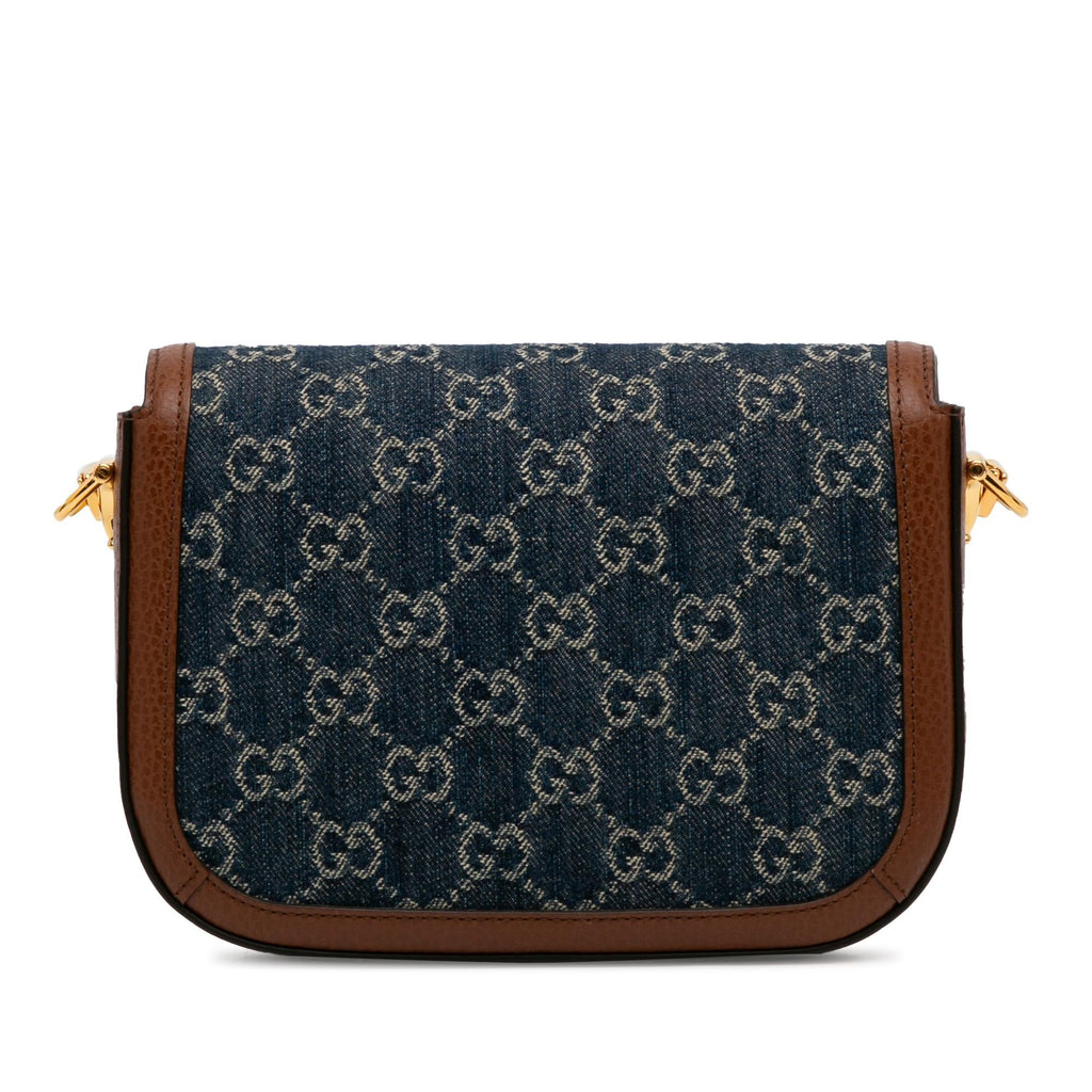 Gucci Mini GG Denim Horsebit 1955 Satchel (SHG-7wIpkG)
