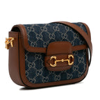 Gucci Mini GG Denim Horsebit 1955 Satchel (SHG-7wIpkG)
